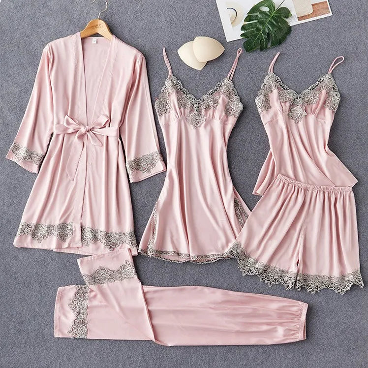 5 Piece Pajamas Set Women