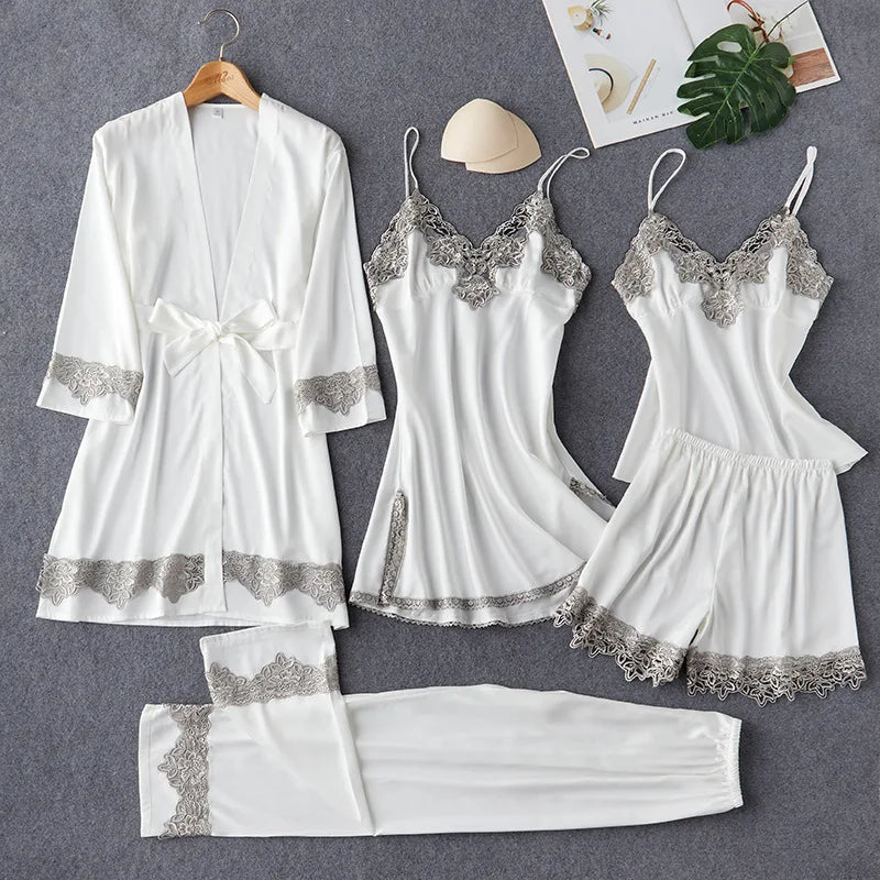 5 Piece Pajamas Set Women